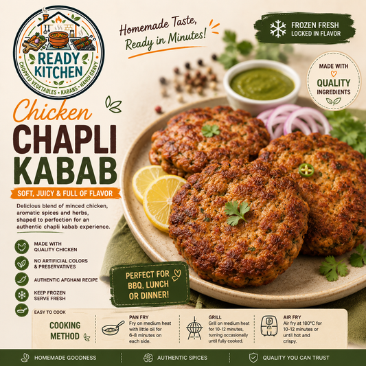 Unfried Chicken Chapli Kabab (بغیر تلے ہوئے چکن چپلی کباب 🍗)