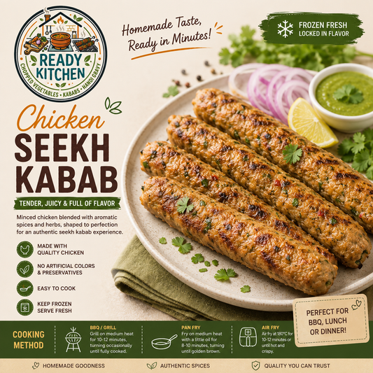 Unfried Chicken Seekh Kabab (بغیر تلے ہوئے چکن سیخ کباب 🍗🔥)